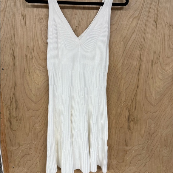 Vintage Express Midi Y2K Dress Color White Size medium Flared Stretch - Picture 3 of 9